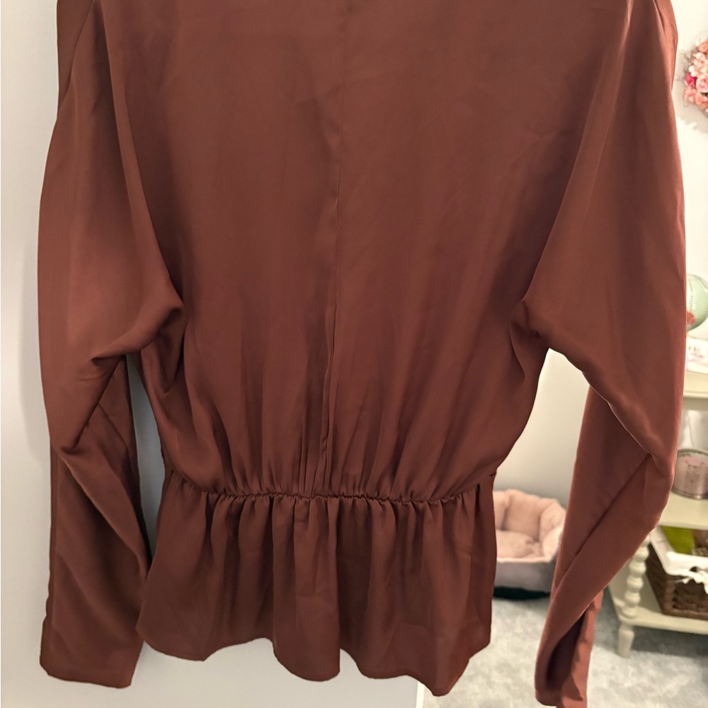 Express Rust Wrap Blouse - Picture 5 of 5